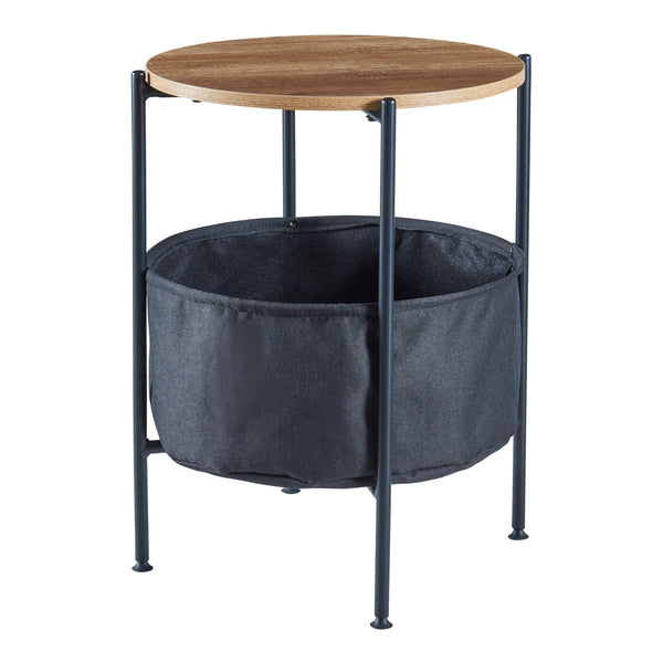 Table d'appoint Suonenjoki avec panier de rangement 59 x 47 cm [en.casa]