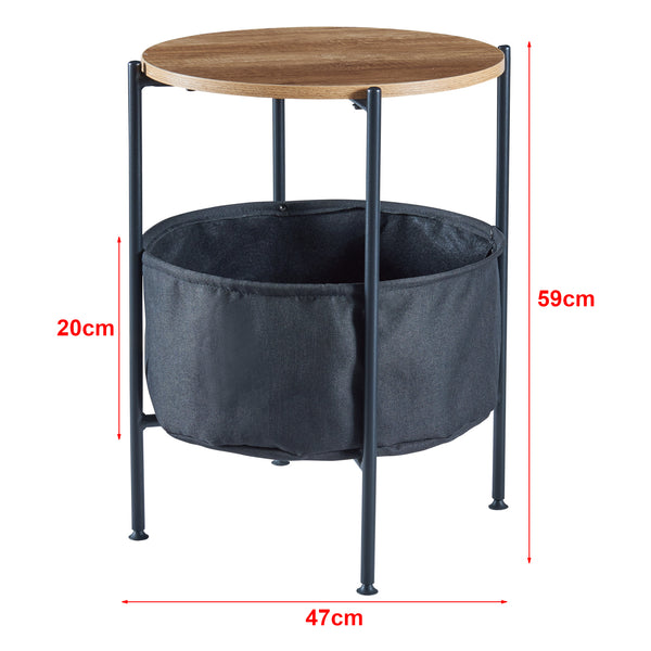 Table d'appoint Suonenjoki avec panier de rangement 59 x 47 cm [en.casa]
