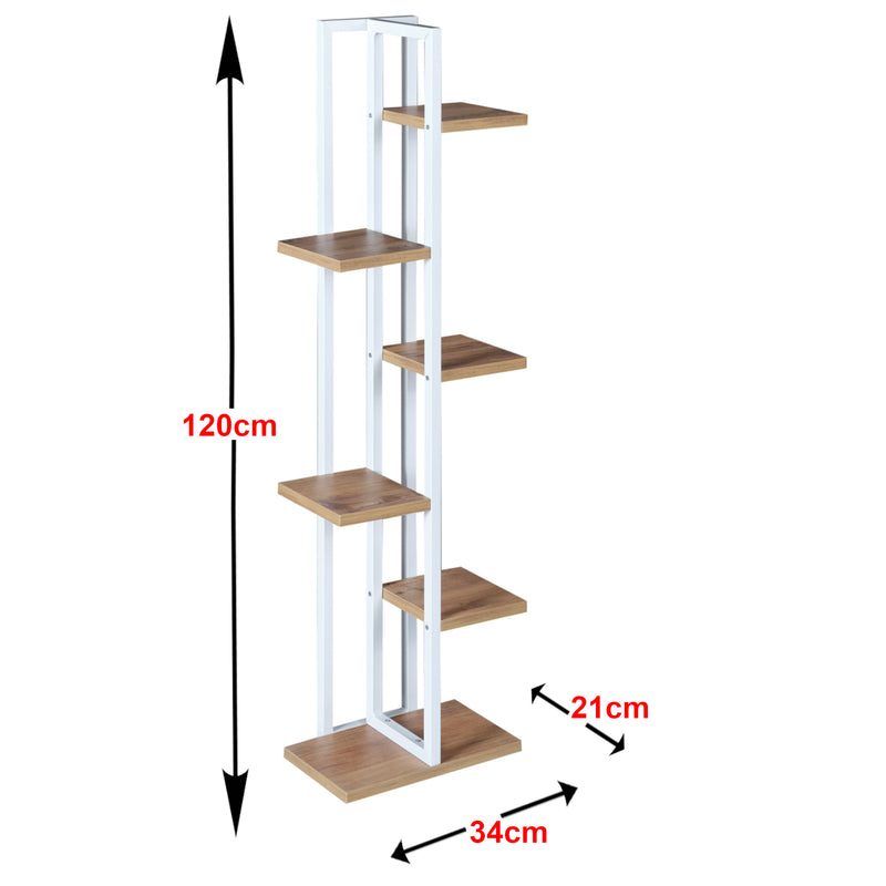 Croquis coté Support de plantes Tohmajärvi à 5 niveaux 120 x 34 x 21 cm [en.casa]
