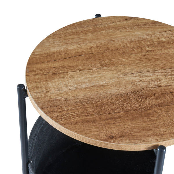 Table d'appoint Suonenjoki avec panier de rangement 59 x 47 cm [en.casa]