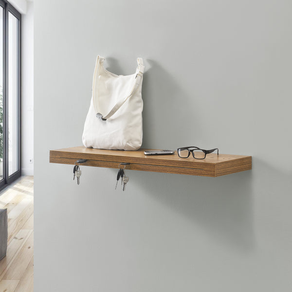 [en.casa] Étagère murale avec porte-clé Accroche clé Étagère à clé 80 x 23,5 x 5 cm MDF avec folie de PVC