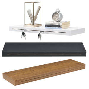 [en.casa] Étagère murale avec porte-clé Accroche clé Étagère à clé 80 x 23,5 x 5 cm MDF avec folie de PVC