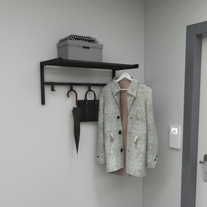 Wandgarderobe Tolga mit Hutablage Schwarz [en.casa] - premiumXL