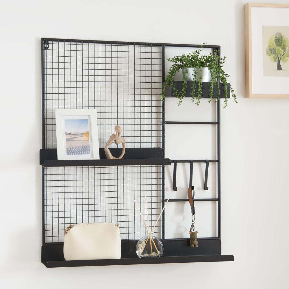 Grille murale Westre 70x60x11cm métal noir [en.casa] - premiumXL