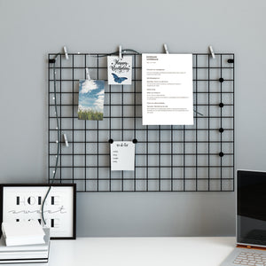 Grille murale Sæby métal 75 x 55 cm noir [en.casa] - premiumXL