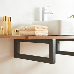 Lot de 2 équerres d'étagère Hawangen acier noir [en.casa]