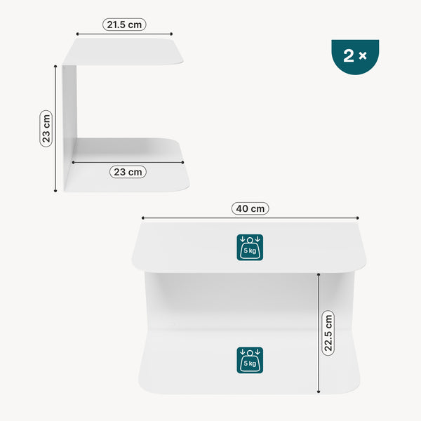 Table de chevet murale Notodden [en.casa]