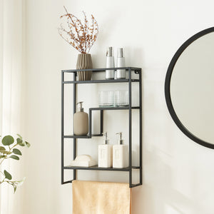 Étagère murale Uurainen 60x40x13 cm Noir [en.casa]