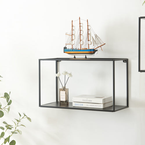 Étagère murale Notodden Noir Acier [en.casa] - premiumXL