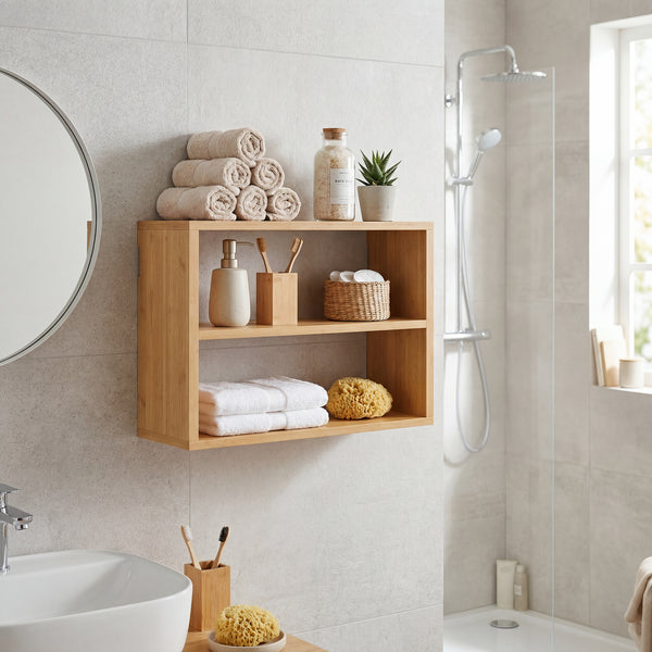 Étagère murale Gol bambou 50 x 15 x 30 cm naturel [en.casa]