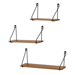 Étagère murale Randers 3 pièces différentes tailles ton bois foncé en.casa - premiumXL