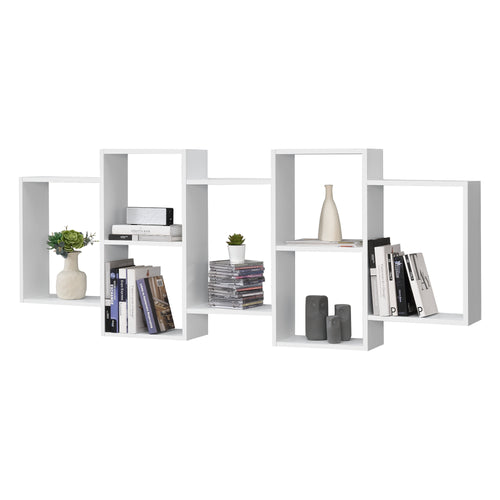 Étagère murale Jessheim 161x18x65 cm blanc en.casa - premiumXL