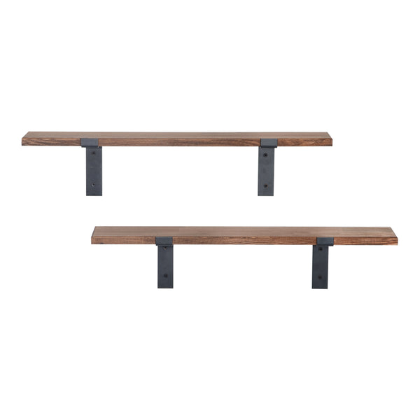 Lot de 2 étagères murales Løgstør 75 x 14 x 14 cm pin [en.casa]