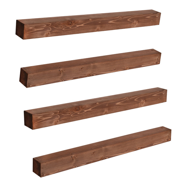 Lot d'étagère murales Munkebo 100 x 9 x 9 cm bois de pin avec lasure [en.casa]