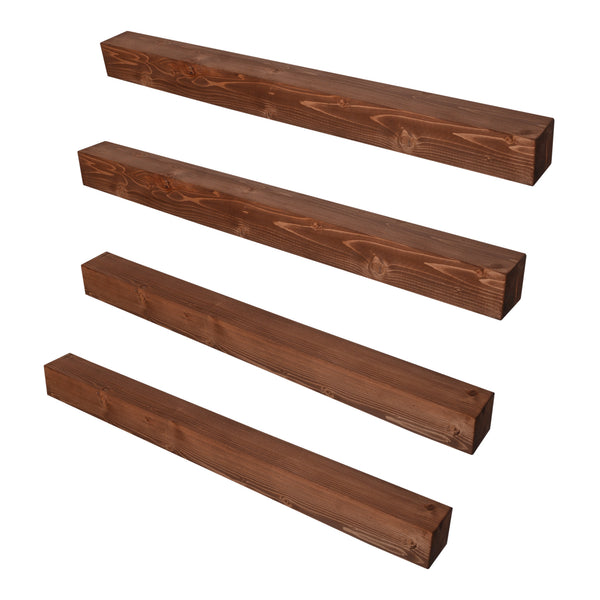Lot d'étagère murales Munkebo 100 x 9 x 9 cm bois de pin avec lasure [en.casa]