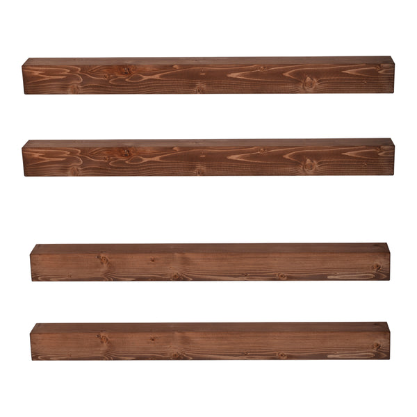 Lot d'étagère murales Munkebo 100 x 9 x 9 cm bois de pin avec lasure [en.casa]