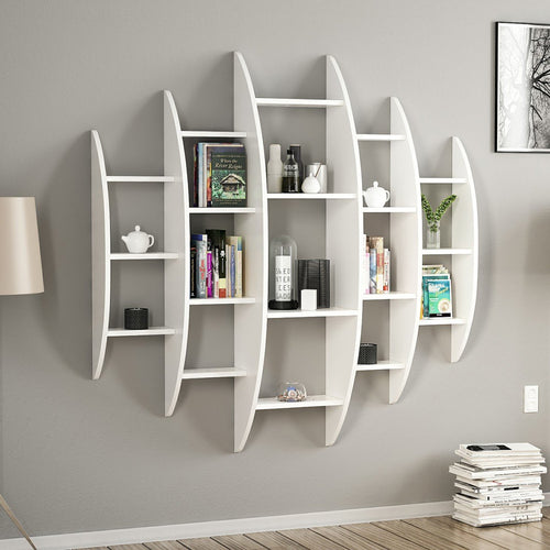 Étagère murale Dianalund 147x146x29 cm Blanc [en.casa]