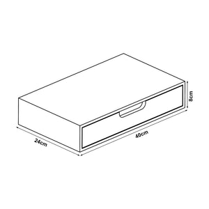 Étagère murale Bokn avec tiroir bambou 40 x 24 x 8 cm [en.casa]