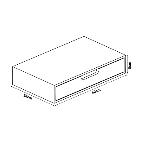 Étagère murale Bokn avec tiroir bambou 40 x 24 x 8 cm [en.casa]