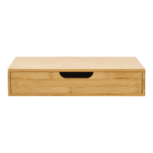 Étagère murale Bokn avec tiroir bambou 40 x 24 x 8 cm [en.casa]