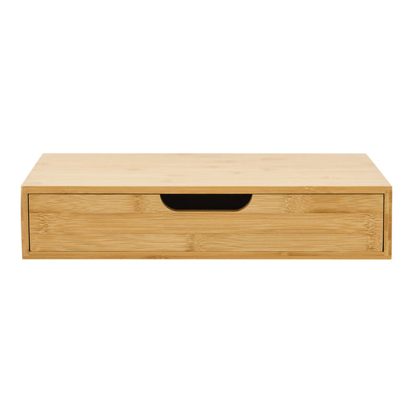 Étagère murale Bokn avec tiroir bambou 40 x 24 x 8 cm [en.casa]