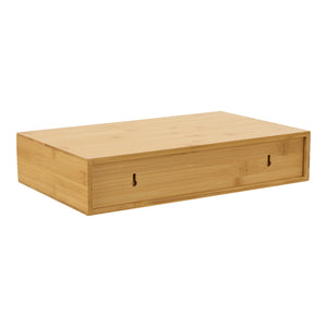 Étagère murale Bokn avec tiroir bambou 40 x 24 x 8 cm [en.casa]