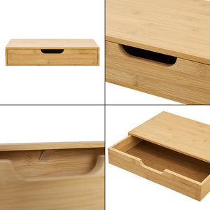 Étagère murale Bokn avec tiroir bambou 40 x 24 x 8 cm [en.casa]