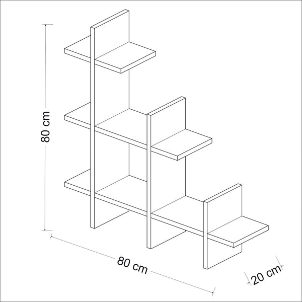 Étagère murale Christiansfeld 80 x 80 x 20 cm [en.casa]