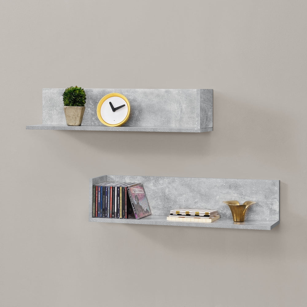 Étagère murale Elverum 75 x 16,5 x 16,5 cm lot de 2 différentes couleurs en.casa - premiumXL