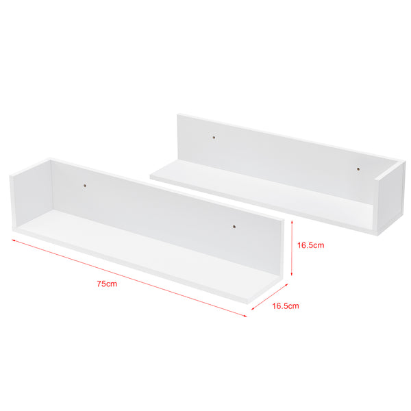 Lot de 2 Étagères Murales Elverum 75 x 17 x 17 cm Plusieurs couleurs [en.casa]