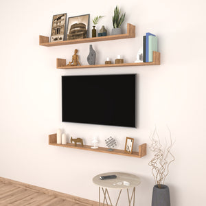 Étagère murale Höganäs 3 pièces en différentes tailles et couleurs [en.casa]