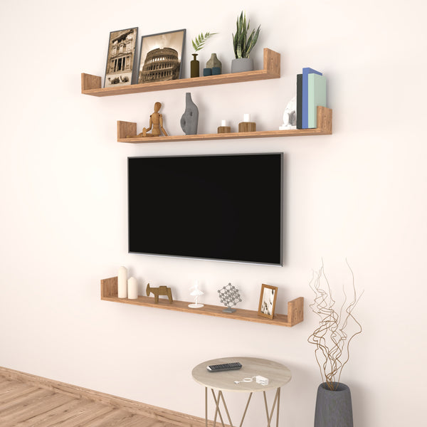 Étagère murale Höganäs 3 pièces en différentes tailles et couleurs [en.casa]