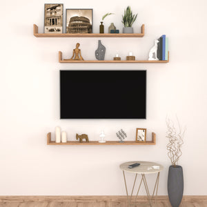 Étagère murale Höganäs 3 pièces en différentes tailles et couleurs [en.casa]