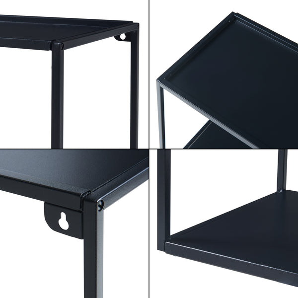 Étagère murale Notodden acier noir [en.casa] 