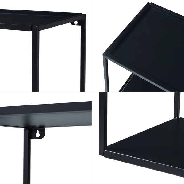 Étagère murale Notodden acier noir [en.casa]