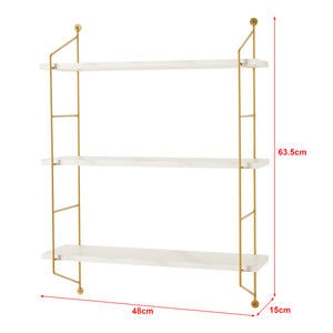 Étagère murale 3 niveaux Visby 48 x 15 x 64 cm [en.casa]