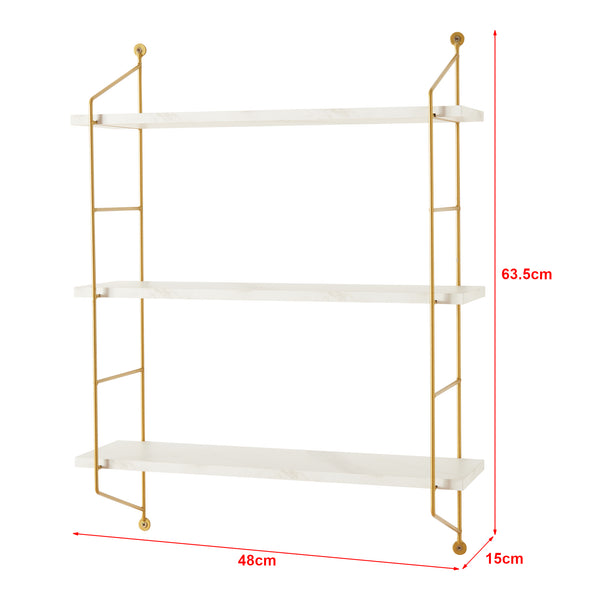 Étagère murale 3 niveaux Visby 48 x 15 x 64 cm [en.casa]