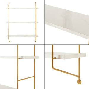 Étagère murale 3 niveaux Visby 48 x 15 x 64 cm [en.casa]