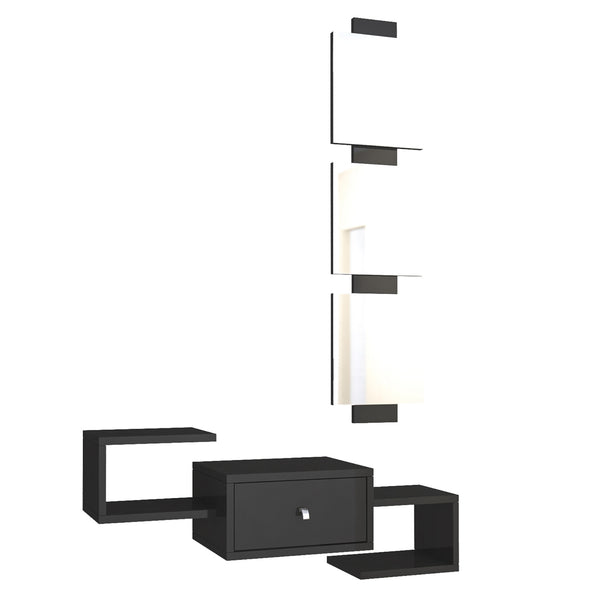 Étagère murale avec miroir Brædstrup 36 x 100 x 30 cm en différentes couleurs [en.casa]