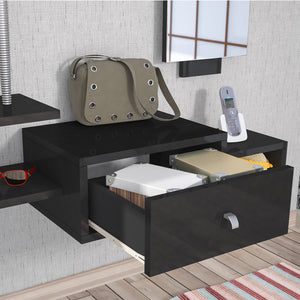 Étagère murale avec miroir Brædstrup 36 x 100 x 30 cm en différentes couleurs [en.casa]