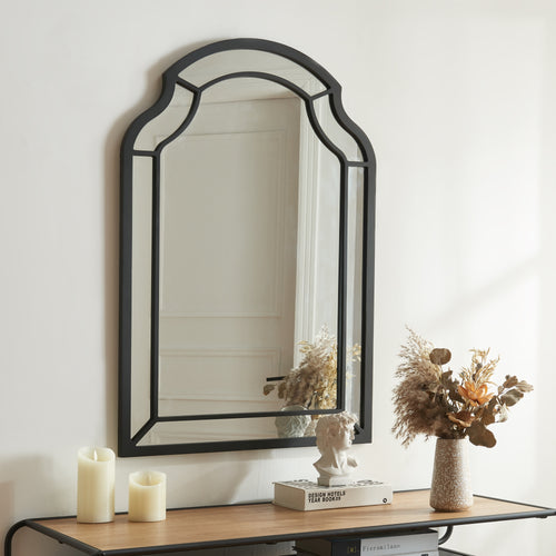 Miroir mural Puolanka 90x60 cm noir [en.casa] - premiumXL