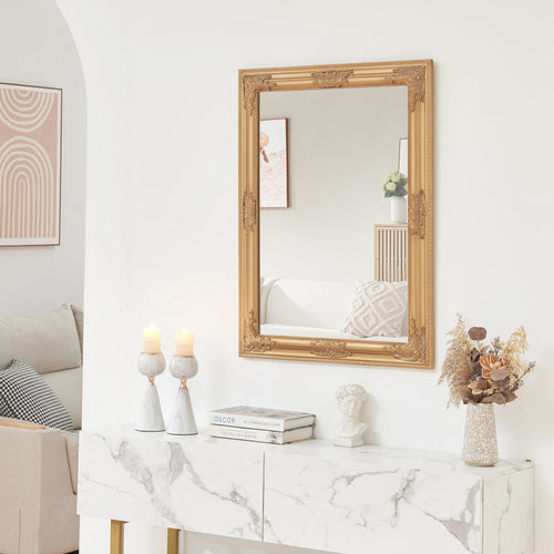 Wandspiegel Punkalaidun im Barockstil 80x60 cm Goldfarben [en.casa] - premiumXL