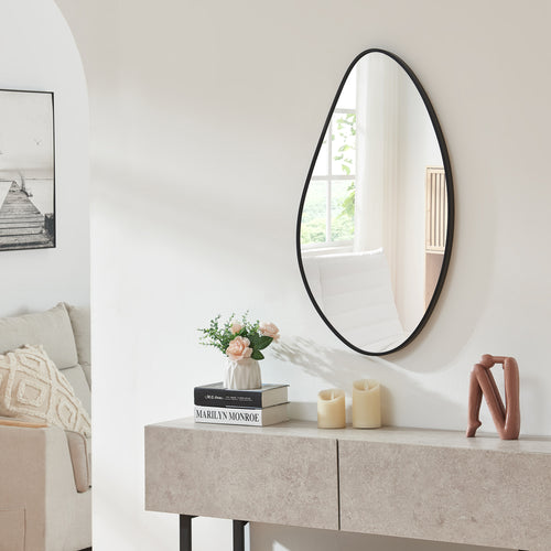 Wandspiegel Orland 82x46 cm Schwarz [en.casa] - premiumXL