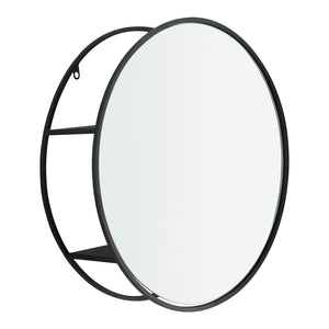 Miroir mural Sunne avec étagère Noir en différentes versions [en.casa]