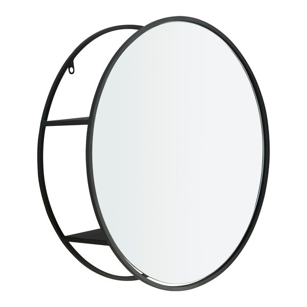 Miroir mural Sunne avec étagère Noir en différentes versions [en.casa]