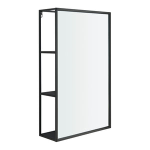 Miroir murale Sunne acier noir [en.casa]