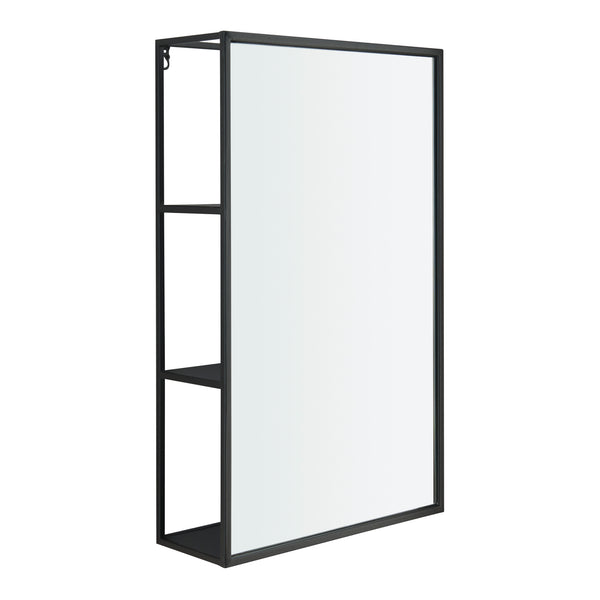 Miroir murale Sunne acier noir [en.casa]