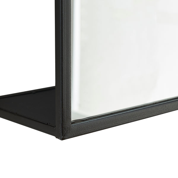 Miroir murale Sunne acier noir [en.casa]