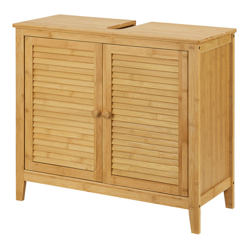 Bambus Waschbeckenunterschrank Värmdö 60x67x30cm [en.casa] - premiumXL