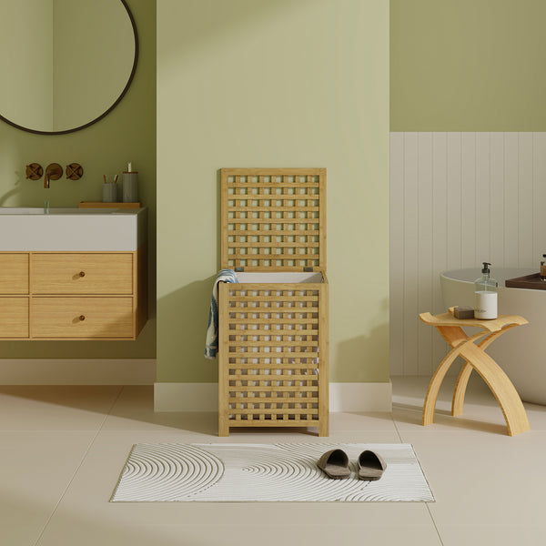 Panier à linge Jystiand bambou [en.casa]